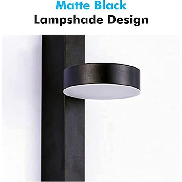 Sort Indendørs Væglampe, LED Moderne Væglampe 7W, Træksnorskontakt, LED Væglamper Indendørs Lys til Soveværelse, Stue 1 PAKKE