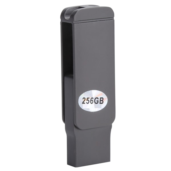 2 i 1 Mini Metal U Disk Mobiltelefon OTG Flashdrev 256 GB Opbevaring til Windows/iOS Systerm
