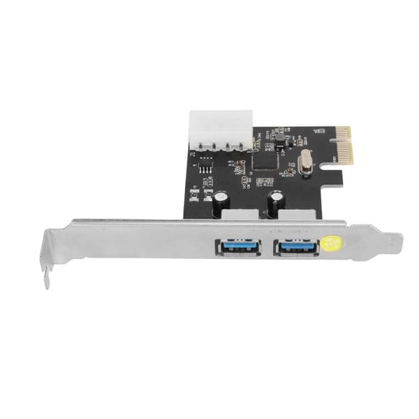 PCIe til USB3.0 udvidelseskort 5 Gbps 2 porte 4-benet strømstik Plug and Play PCIe-controllerkort til Win Desktop PC