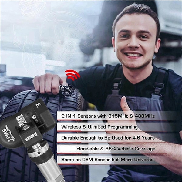 4 stk. Programmerbar MX-sensor til Autel-værktøj TPMS dæktrykssensor
