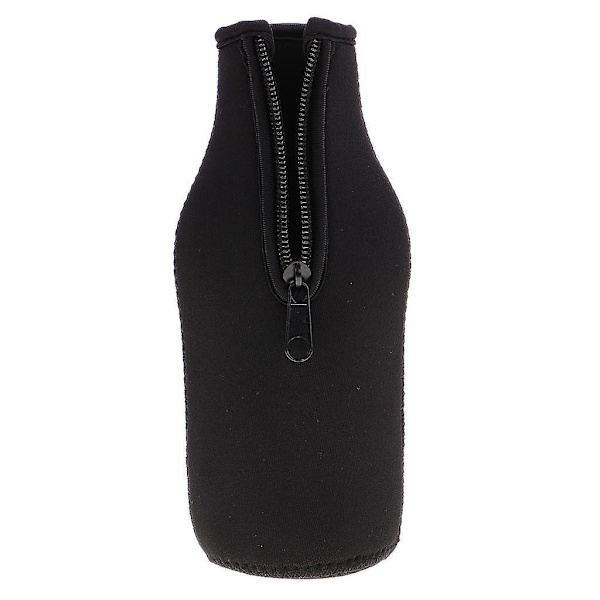 2 x Neopren 330ml Öl Läskburk Ärm Flaska Isolerad Skydd Kylare Svart