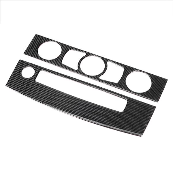 Kolfiber Luftkonditionering CD Panel Skydd Trim Passar för 5-serien 2008-2010