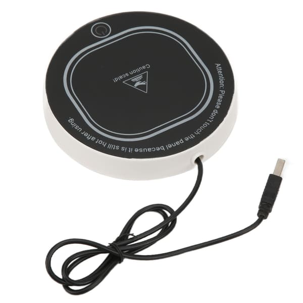 Kopvarmerpude Konstant Temperatur USB Intelligent Brugskop Varmemåtte til Kaffe Mælk Te Sort