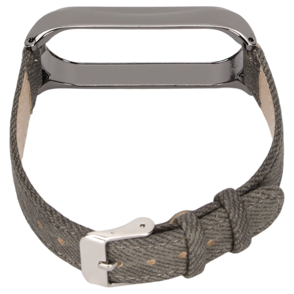 Denim mønster klokkebånd Retro håndleddsstropper erstatning for Xiaomi Mi Band 6 NFC spenne stil Grå Denim Svart skall