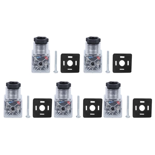 5 stk. Solenoid Spole Plugg Hydraulisk Ventil Transparent Spenning Universelt Tilbehør DC24