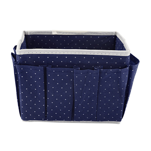 Dots Desktop Makeup Storage Box Kosmetisk Organizer Case Holder NOn woven (Mørkeblå)