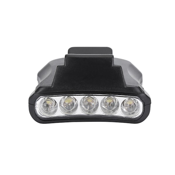 5 LED- cap Clip Head Lamp Light Hat HeadLamp ulkokalastukseen camping (musta)