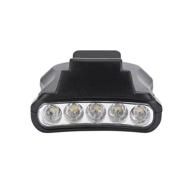 5 LED Caps Clip Hodelykt Hatt Hodelykt For Utendørs Fiske Camping (Svart)