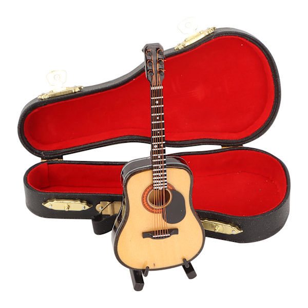 Trä Miniatyr Gitarr Modell Mini Gitarr Replika Musikinstrument Modell Dekoration