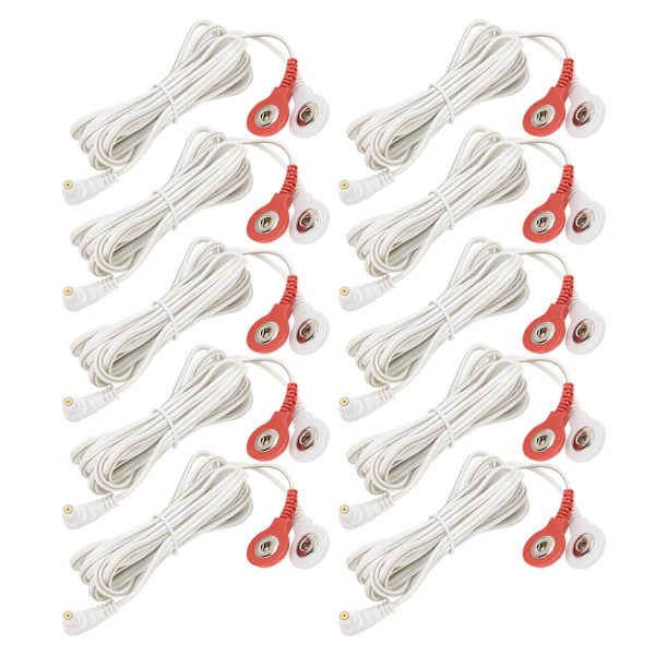 10 stk./pose 2,35 mm 1,5 m 2-i-1 knaptype Elektrodeledningsledninger Kabel til TENS Unit Fysioterapimaskine