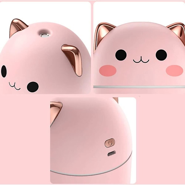 Söt Kawaii Aromdiffuser Luftfuktare med Ljus Sval Nattdimma för Hem Sovrum Renare 105.27*80.46*80.46MM