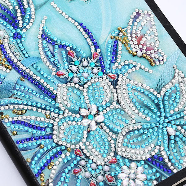 5D Diamantmaleri Notebook Broderi Dagbog Bog 50 sider Sommerfugl &amp; Blomstermønster DIY diamantkunstgaver