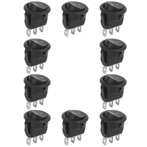 10st 23mm Mini Vippströmbrytare 3Pin 2-läges Rund Båt Mini ONOFF