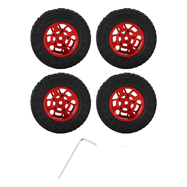 4 kpl 7 mm:n metallivanteen kumirenkaat AXIAL SCX24 1/24 RC-autoon, päivitystarvikkeet, punainen