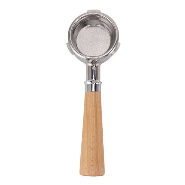58mm Bundløs Portafilter 3 Ører Rustfrit Stål Kaffe Portafilter Massivt Træhåndtag til Barsetto Kaffemaskine A2 Style Bøg