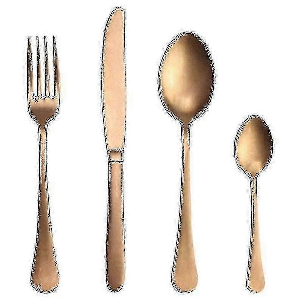 Klassinen Elegantti Hartsi Niitit Kahva Ruostumattomasta Teräksestä Valmistetut Länsimaiset Ruokailuvälineet 4 In 1 Set Hienot Astiat Ruokailuun Kotiin 3093 antiikki kupari