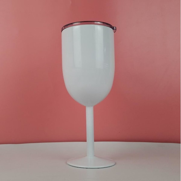 Isolerad Vinglas i Rostfritt Stål med Lock Premium Färgglad Goblet för Rött Vin 1 Styck