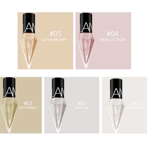 Glitter-nestemäinen eyeliner-meikkisivellin, vedenpitävä, pitkäkestoinen, kiiltävä eyeliner
