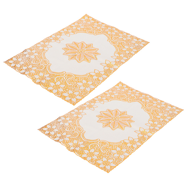 2 stk. 30 cm x 45 cm PVC-bordbrikke Gull Plassbrikke Kopp Underlag Kjøkken Bryllupsdekorasjon Stil 2