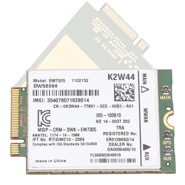 EM7305 4G-modul Trådlöst nätverk M2 NGFF LTE WWAN-kort 52Pin Passar för Dell DW5809e Sierra