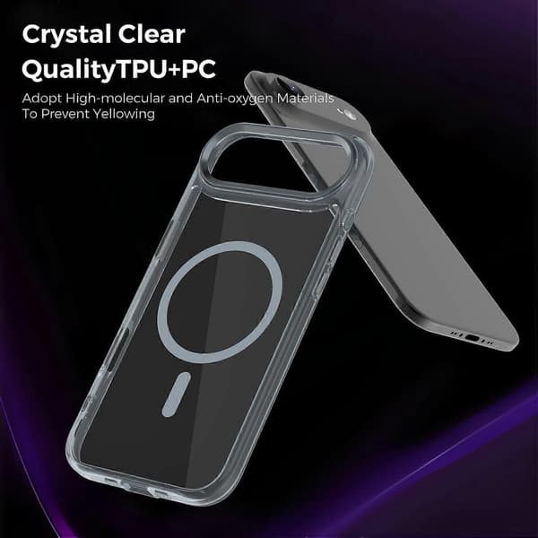 Til iPhone Air Cover Kompatibel med MagSafe TPU + PC Gennemsigtig Telefoncover Grå Titanium Grey Titanium Grey