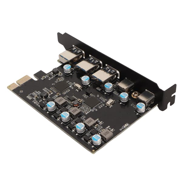 PCI Express -sovitin kortti USB3.1 High Speed 5Gbps 5 porttia Ulkoinen PCIe-verkkoadapteri Windowsille OS X:lle
