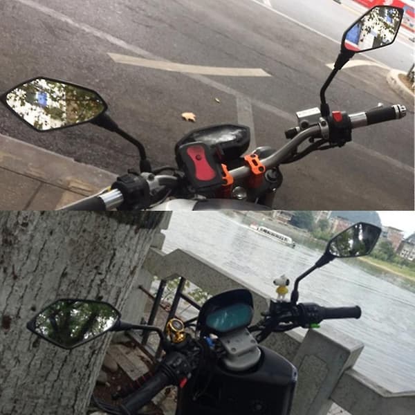 Universal 2 pcs Motorcycle Rearview Mirror Black Motorcycle Chrome Scooter Rearview Mirror Side Mirror 8mm