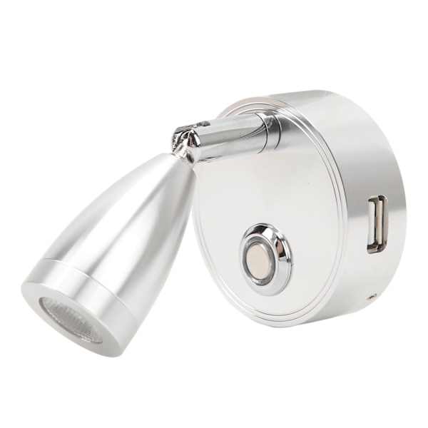 RV Leselampe LED Innendørs Sengelampe Båt Yacht 3 Justerbar Lysfarge Touch Lampe DC10 til 30V Sliver
