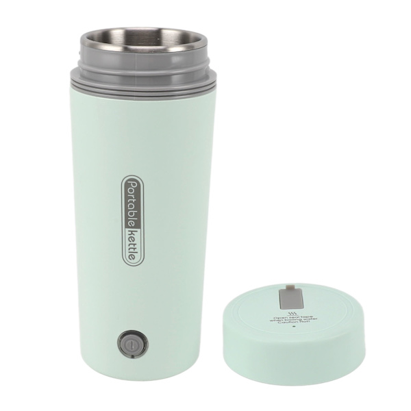 Rejse elektrisk kedel 300W 350ml rustfrit stål automatisk isolering bærbar mini varmtvandsbeholder til kaffe te lysegrøn EU-stik 220V 50HZ