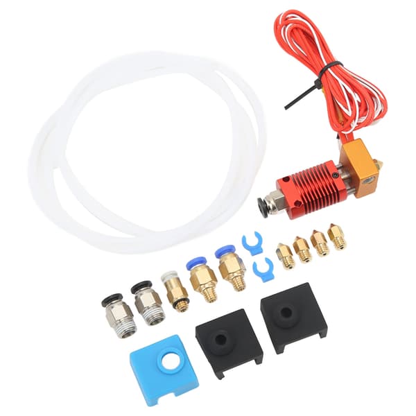 Monterat Hotend-kit för Ender 3 med pneumatiska kopplingar, termistor, värmeelement, MK8-munstycke