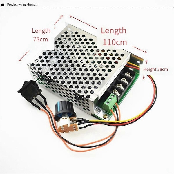 PWM DC Motor Hastighetsregulator Kontroller 12V/24V/36V/48V Motor 40A