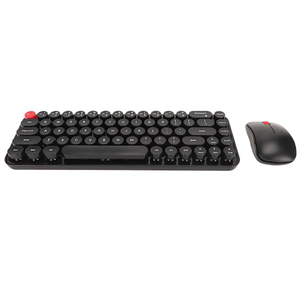 Skrivmaskin tangentbord och mus Combo 68 tangenter 2,4 GHz stabil överföring Batteridrivet Retro skrivmaskin Tangentbord för Windows Svart