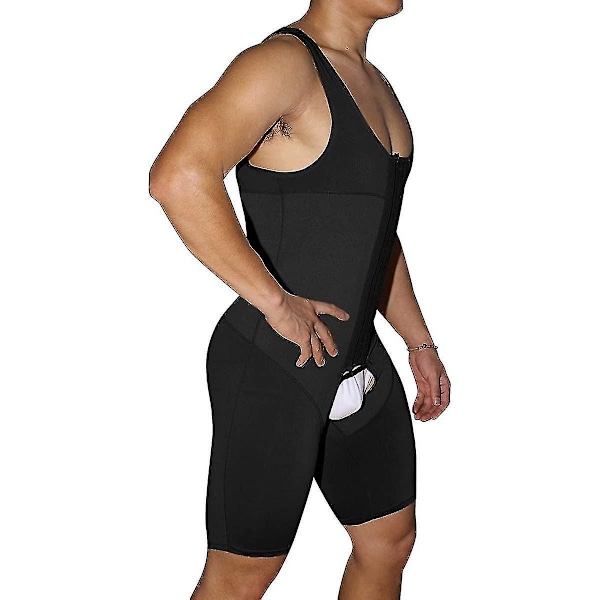 Full Body Compression Shapewear for Menn for Slanking og Magekontroll - Svart, Størrelse L