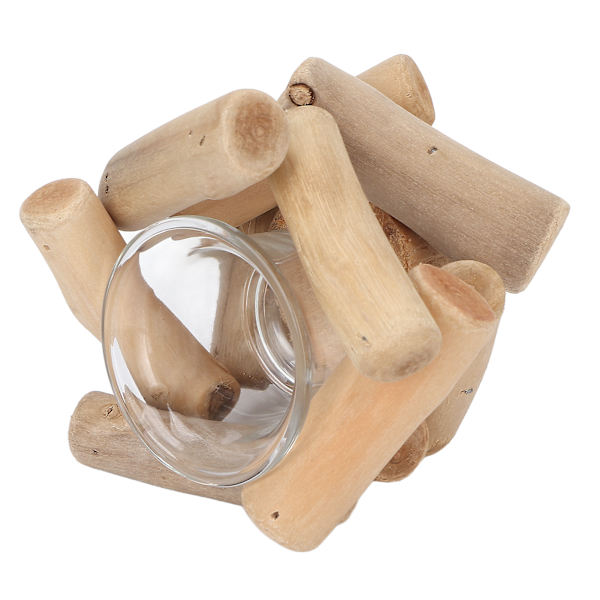 Trä ljusstake bordsdekor glas liner dekorativ ljusstake för bröllopsfödelsedagsfest