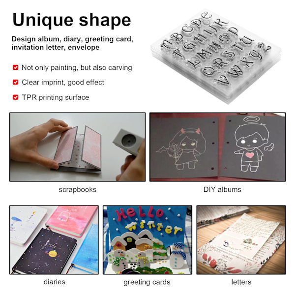 Set brevstämplar för DIY Scrapbooking och hantverk