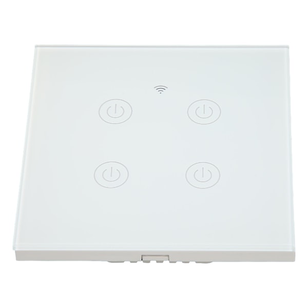 WiFi Smart Wall Light Switch Hærdet glas Fjernbetjening Trådløs Smart Panel Switch 100‑240V