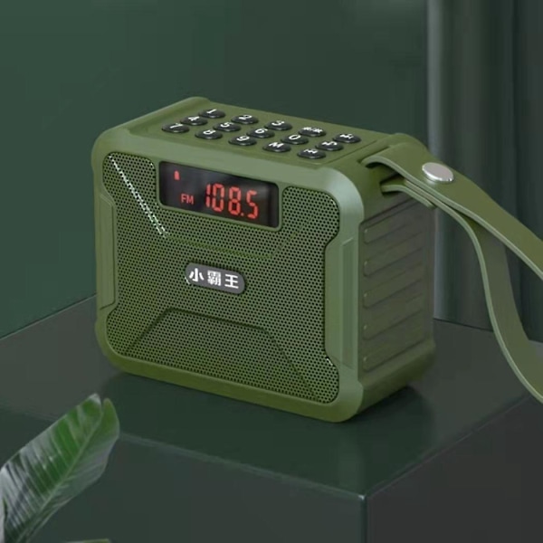 W28 Ulkokäyttöön tarkoitettu Walkman-soitin Radio Bluetooth-kaiutin Pieni Ääni Käsiradio Vihreä