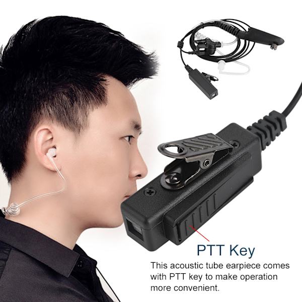 4ft säteilyltä suojattu Walkie Talkie -kuuloke PTT-akustinen putkikuuloke Motorolalle
