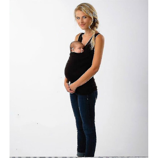 Kænguru Baby Carrier Vest T-shirt til mor og far XXXL Sort Kvinder