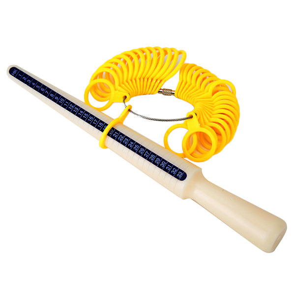 Plast Gauge Sizer Smycken Finger Ring Mät Fingrar Storlek Ring Stick Set Mätverktyg