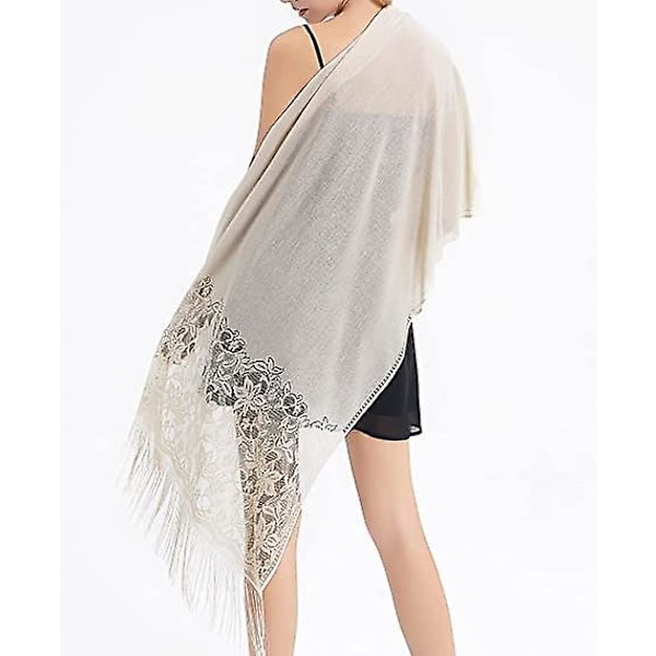Elegant spets Pashmina för bröllopssjalar för kvinnor