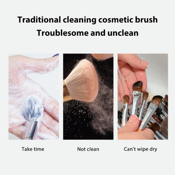 Makeup Brush Cleaner og tørketrommel USB oppladbare kosmetiske sminkebørster Renseverktøy Vask og tørk på sekunder for de fleste børsterstørrelser