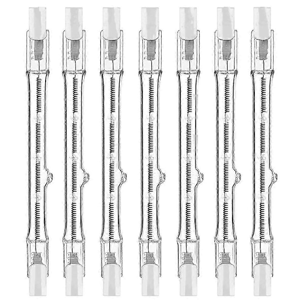 R7s Halogenpærer, 7 pakker R7s pære 118mm dimbar 230V halogenpærer, Wolfram lineær lyspære 150W 300W