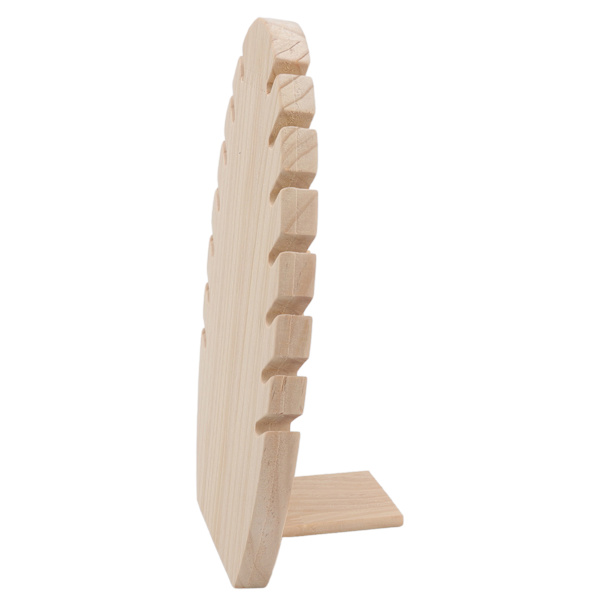 Smycken Display Stand Fristående trä Handgjorda Flame Löv Form Halsband Hängare Skrivbord Smyckesställ