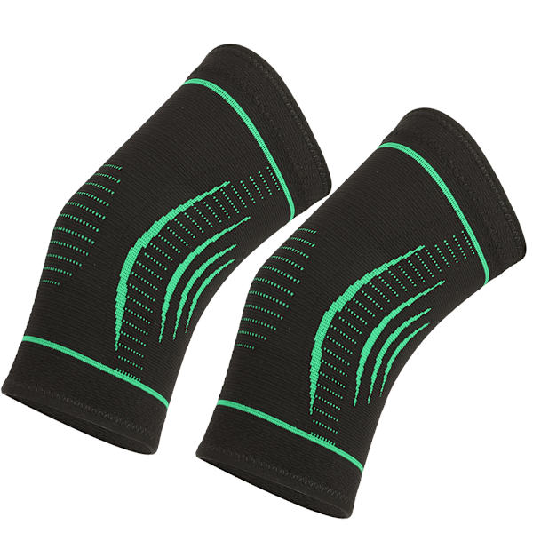 2 st Unisex Nylon Stickade Knäskydd Alla Sidor Andas Håll Varm Löpning Sport Knäskyddgrön S