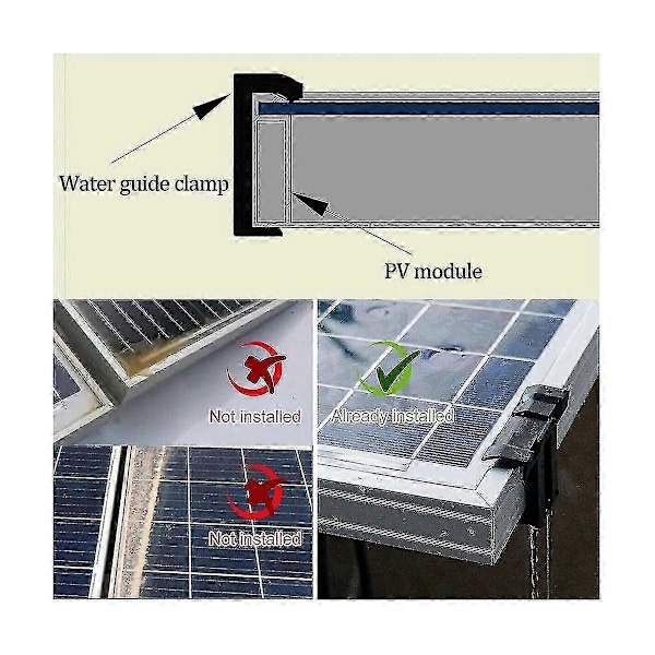 Solpanel Vattenavledningsklämmor - 16st 35mm, PV Moduler Dränerar Fotovoltaisk Panel Vattenavledning
