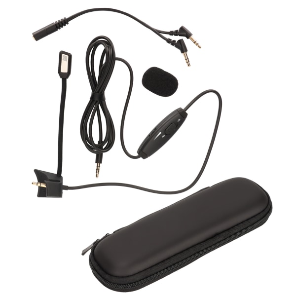 Boom Mikrofon Kabel Støyreduksjon Gaming Headset Mikrofonkabel med Volumkontroll Mute Switch for PS5 for Xbox PC
