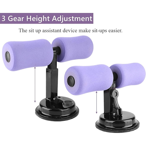 Sit Up Bar for Gulv, Bærbar Selv-Sugende Sit Up Assistent, Justerbar Sit Up Fot Holder Abdominale Muskel Fitness Treningsutstyr for Hjemmebruk