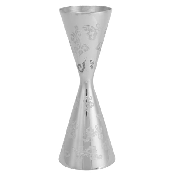 Jigger i rustfritt stål med bladmønster, dobbelthodet cocktail-jiggerkopp for bar 60ml 90ml