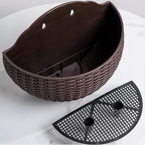 Vitt Set med 3 Väggmonterade Blomkrukor för Hem, Veranda, Balkong, Kontor, Väggdekor - Vit